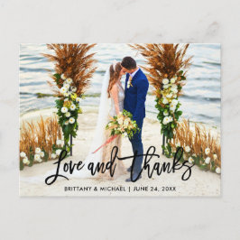 Cartão Postal Moderno Script de Pincel | Casamento Amor e Agrade