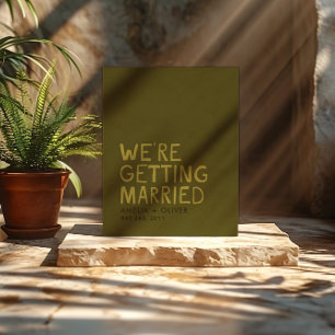 Cartão Postal Moderno Verde-Oliva - Tipografia Manuscrita Negrit