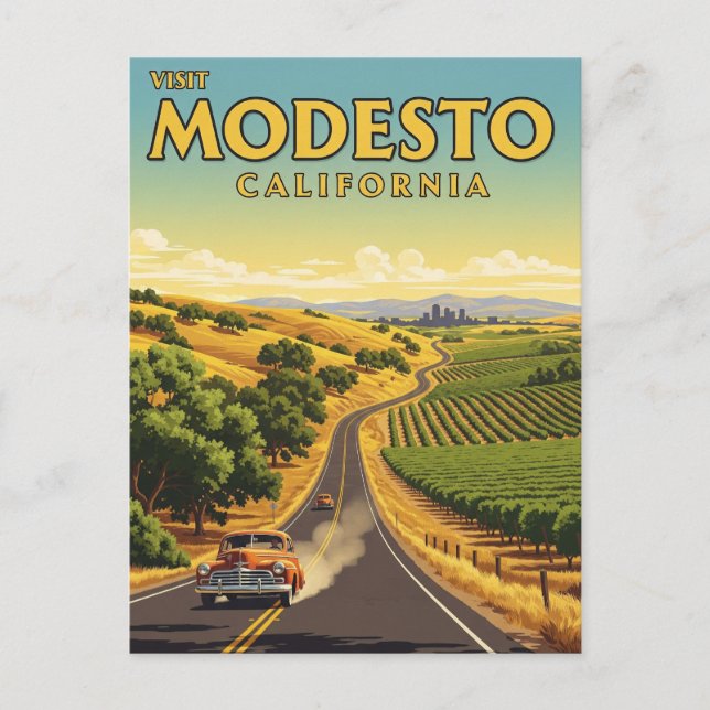 Cartão Postal Modesto California Central Valley (Frente)