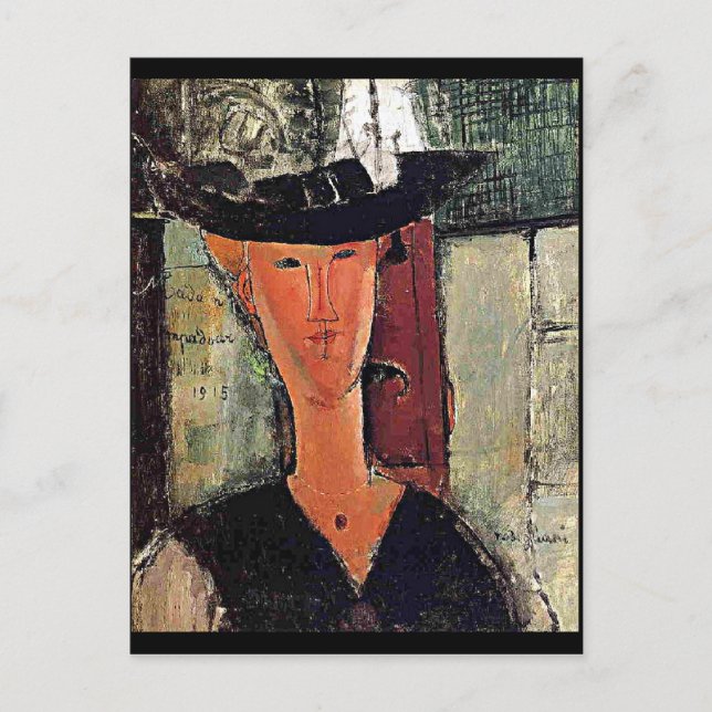Cartão Postal Modigliani - retrato de Madame Pompadour (Frente)