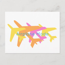 Cartão Postal Modo de avião Piloto cor-de-rosa amarelo laranja V