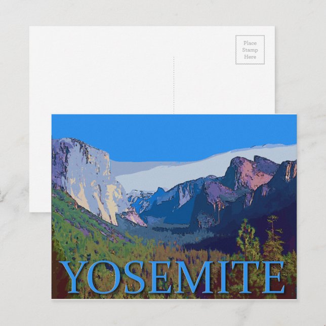 Cartão Postal Modo de Exibição Yosemite com Texto (Frente/Verso)