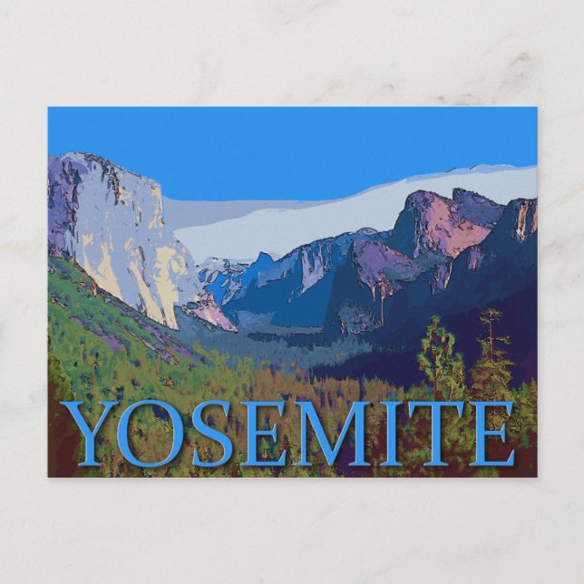 Cartão Postal Modo de Exibição Yosemite com Texto (Frente)