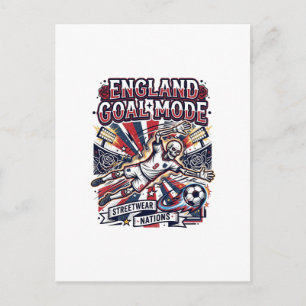 Cartão Postal Modo Gol Inglaterra Esqueleto Atacante Nações Stre