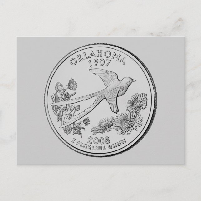 Cartão Postal Moeda Comemorativa de Oklahoma (Frente)
