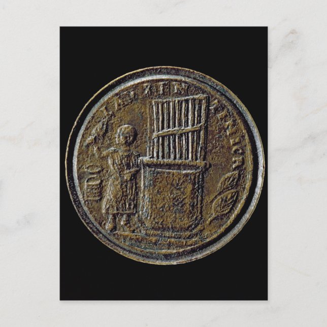 Cartão Postal Moeda romana em representação de um órgão (Frente)