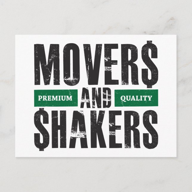 Cartão Postal Moedas e Shakers - Verde (Frente)