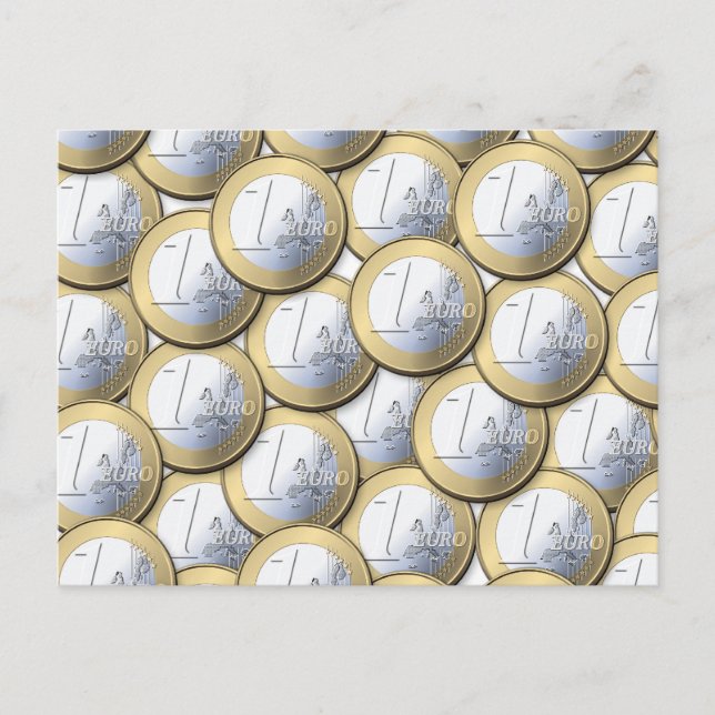 Cartão postal Moedas Euro (Frente)