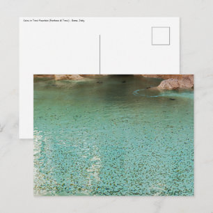 Cartão Postal Moedas na Fonte de Trevi - Roma, Itália