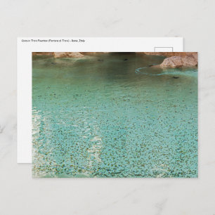 Cartão Postal Moedas na fonte Trevi - Roma, Itália