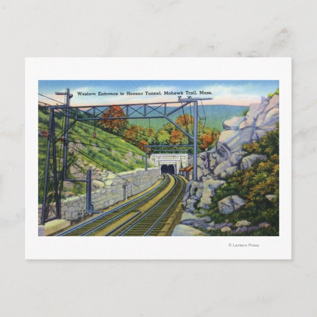 Cartão Postal Mohawk Trail View da Entrada de W. para Hoosac (Frente)