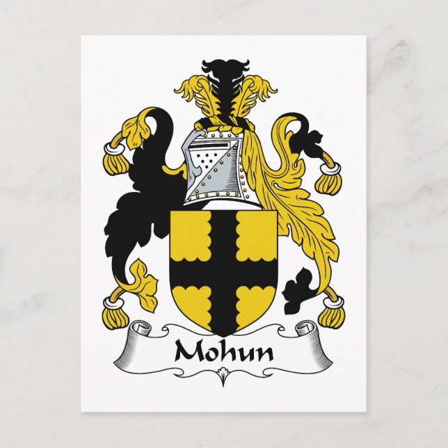 Cartão Postal Mohun Family Crest (Frente)