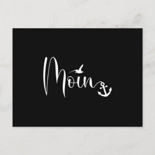 Cartão Postal Moin Möwe Anker Baixo Dialeto Alemão Branco