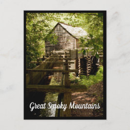 Cartão Postal Moinho Antigo e Roda d'Água Great Smoky Mountains