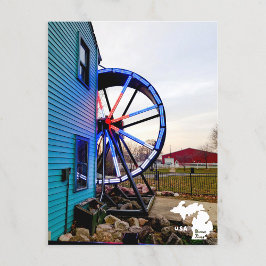 Cartão Postal Moinho de Água do Heritage Park com Logotipo