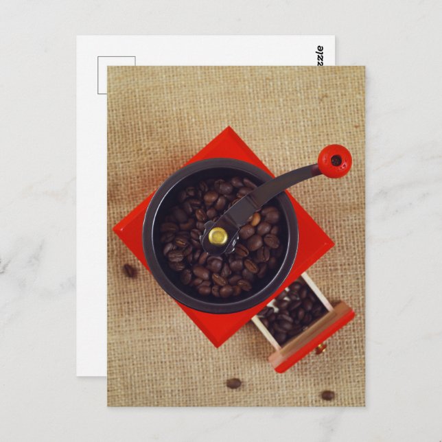 Cartão Postal Moinho de café da Vintage (Frente/Verso)