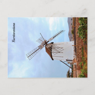 Cartão Postal Moinho de vento em Fuerteventura.