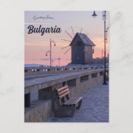 Cartão Postal Moinho de vento em Nessebar Bulgária