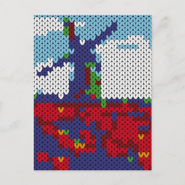 Cartão Postal Moinho de vento holandês com manga num campo (Frente)