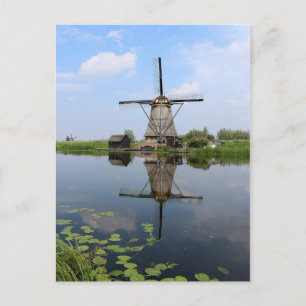 Cartão Postal Moinho de vento Kinderdijk Molen Holanda Países Ba