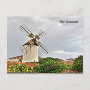 Cartão Postal Moinho em Fuerteventura.