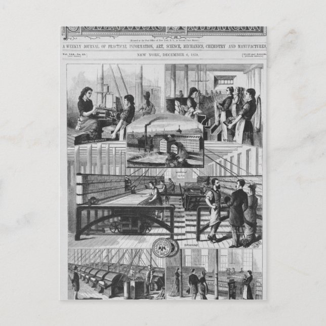 Cartão Postal Moinhos da empresa Willimantic linen (Frente)