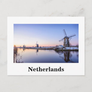 Cartão Postal Moinhos de vento ao nascer do sol na Holanda cartã