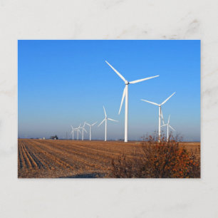 Cartão Postal Moinhos de vento com paisagem de outono
