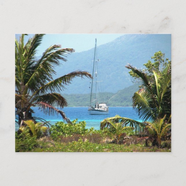 Cartão Postal Moira na âncora, a chave do Josh, Guanaja, Hondura (Frente)