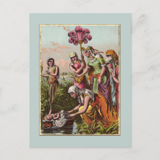 Cartão Postal Moisés De Bebê Em Uma Cesta