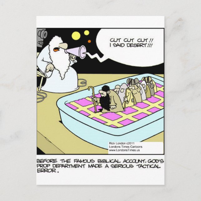 Cartão Postal Moisés De Hollywood Engraçados Oferecem Camisetas  (Frente)