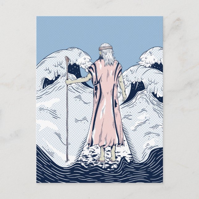 Cartão Postal Moisés e mar de separação (Frente)