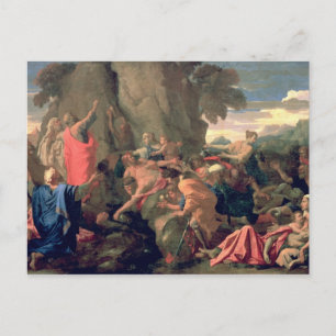 Cartão Postal Moisés Striking Water from the Rock, 1649