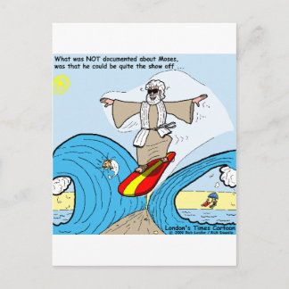 Cartão Postal Moisés Surfs Camisetas Engraçadas De Cartoons Ofer
