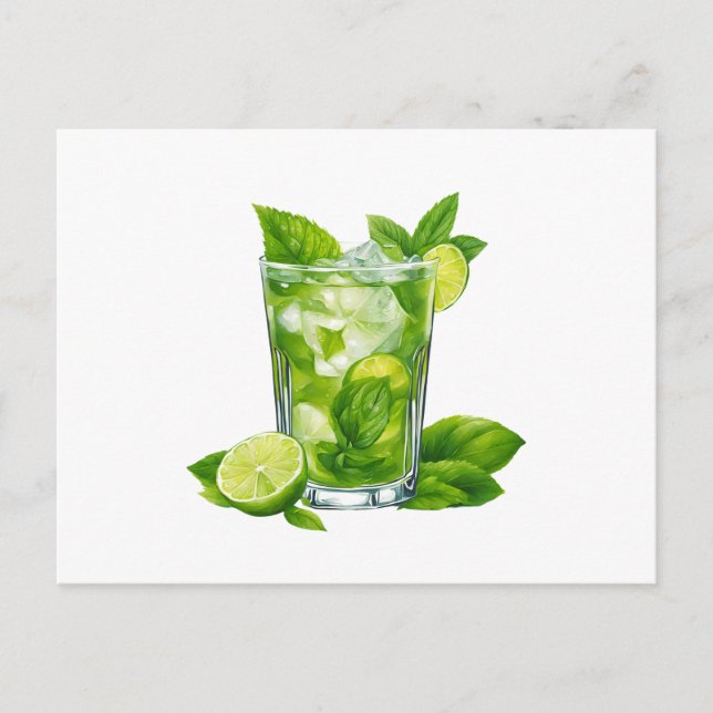 Cartão Postal mojito illustration (Frente)