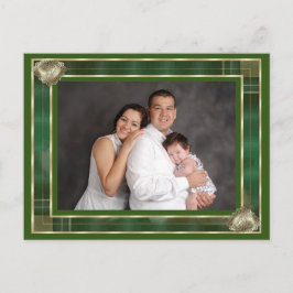 Cartão Postal Moldura Antiga Verde para Foto de Família Personal