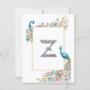 Cartão Postal Moldura com aquarelas e flores -Z