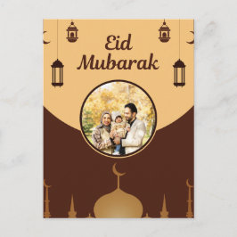 Cartão Postal Moldura de Foto Eid Mubarak Arte de Silhueta de Me
