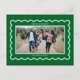 Cartão Postal Moldura de Foto Simples de Concha Verde e Menta