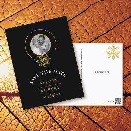 Cartão Postal Moldura e iniciais inspiradas na joia Salvar a dat