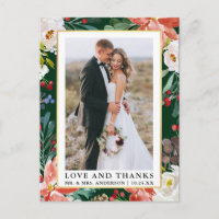 Moldura Floral de Inverno em Aquarela Amor e Grati