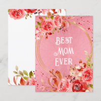 Moldura Floral Peônia Rosa Melhor Mãe do Mundo