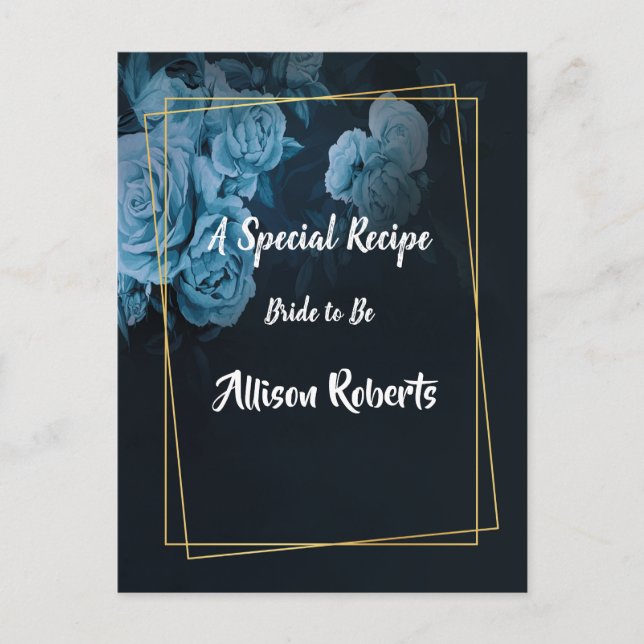 Cartão Postal Moldura Geométrica Dourada Chic Simples Chuveiro d (Frente)