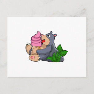 Cartão Postal Mole com sorvete de waffle