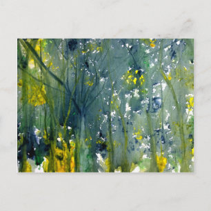 Cartão Postal Molhado Em Aquarela Molhada