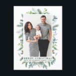 Cartão Postal Molho de Natal para a Família Pine Watercolor<br><div class="desc">Cartão-postal da família de Natal Feliz Pinho de Aquarela</div>