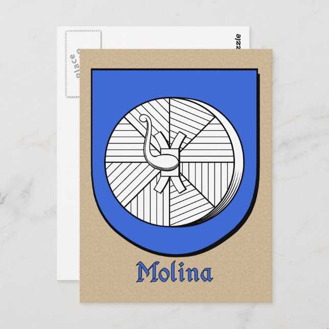 Cartão Postal Molina Ancestral Heraldic Shield (Frente/Verso)