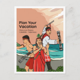Cartão Postal Moluccan Dance Cakalele Indonesia Travel