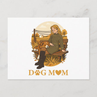 Cartão Postal Momento de ligação entre a Mãe de Cachorro Aconche