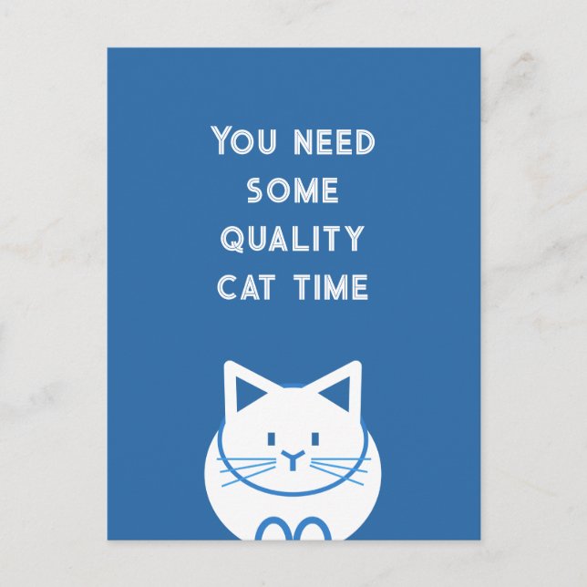 Cartão Postal Momento de Qualidade com Gatos (Frente)